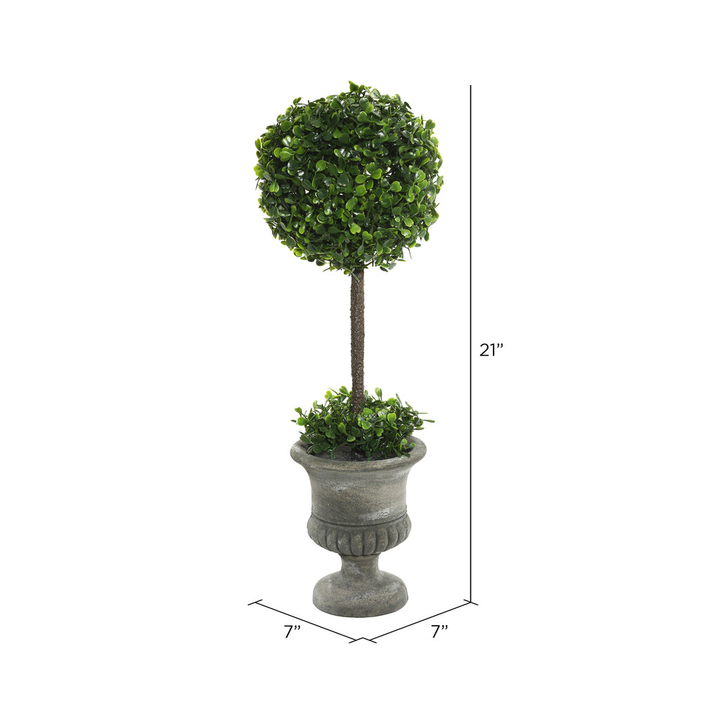Vickerman 21" Artificial Green Boxwood Topiary.
