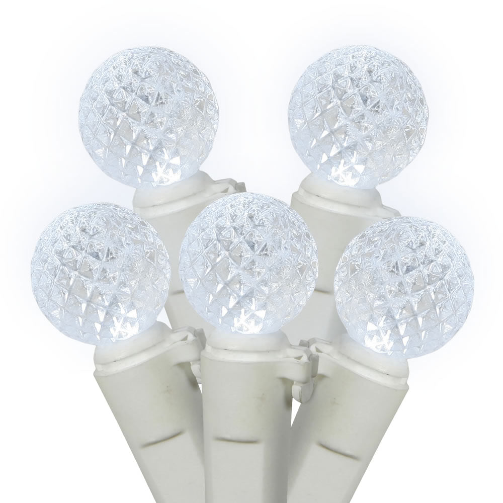 Vickerman 50 Cool White G12 LED Light on White Wire 25' Christmas Single Mold Light Strand