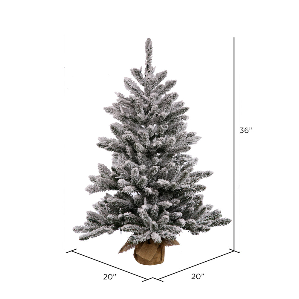 Vickerman 36" Flocked Anoka Pine Artificial Christmas Tree Clear Lights
