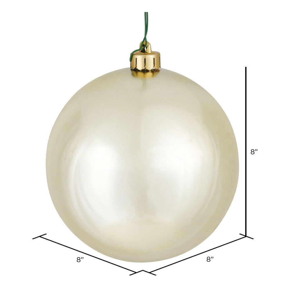 Vickerman 8" Champagne Shiny Ball Ornament