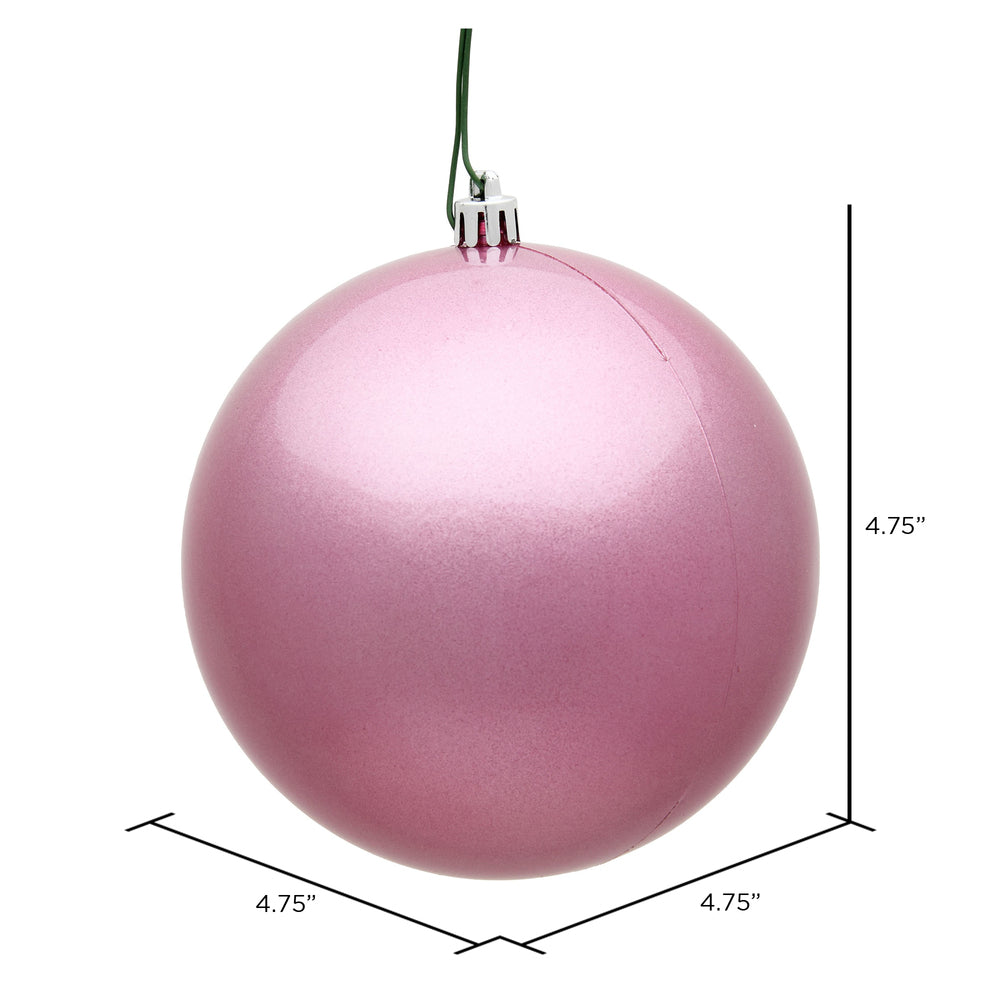 Vickerman 4.75" Pink Candy Ball Ornament 4 per Bag