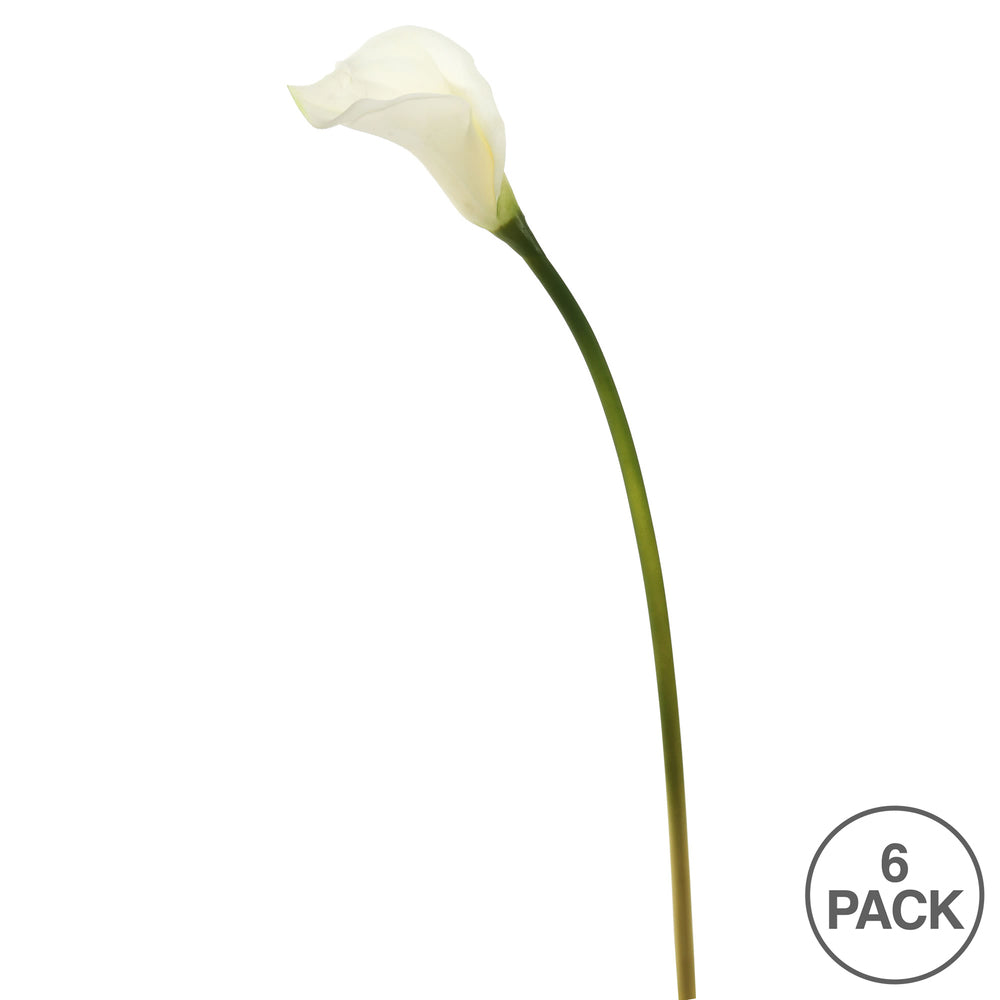 Vickerman 26'' Artificial White Calla Lily Stem 6 per Bag.