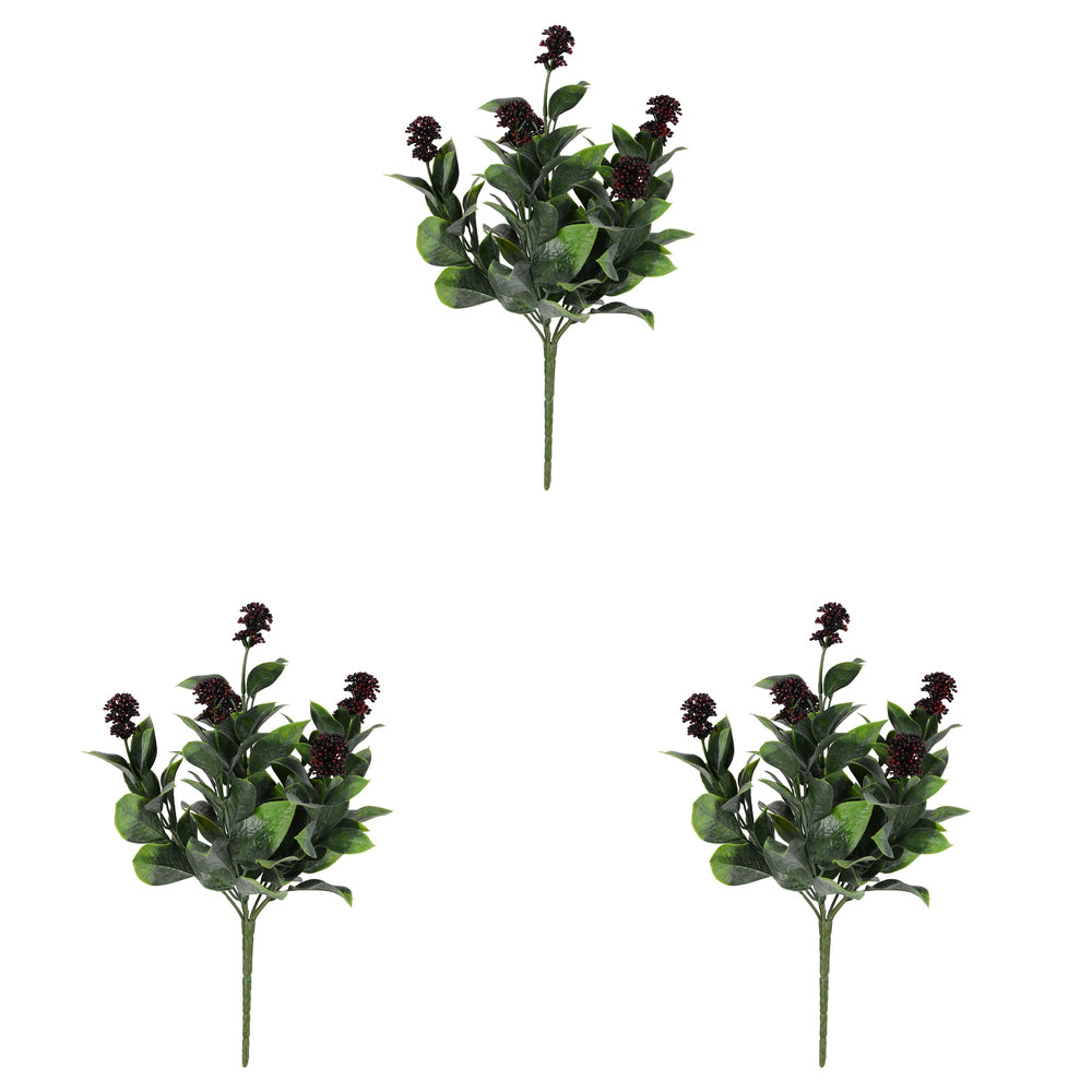 Vickerman 13.5" Artificial Ficus Stem with Berries UV Coated Set of 3