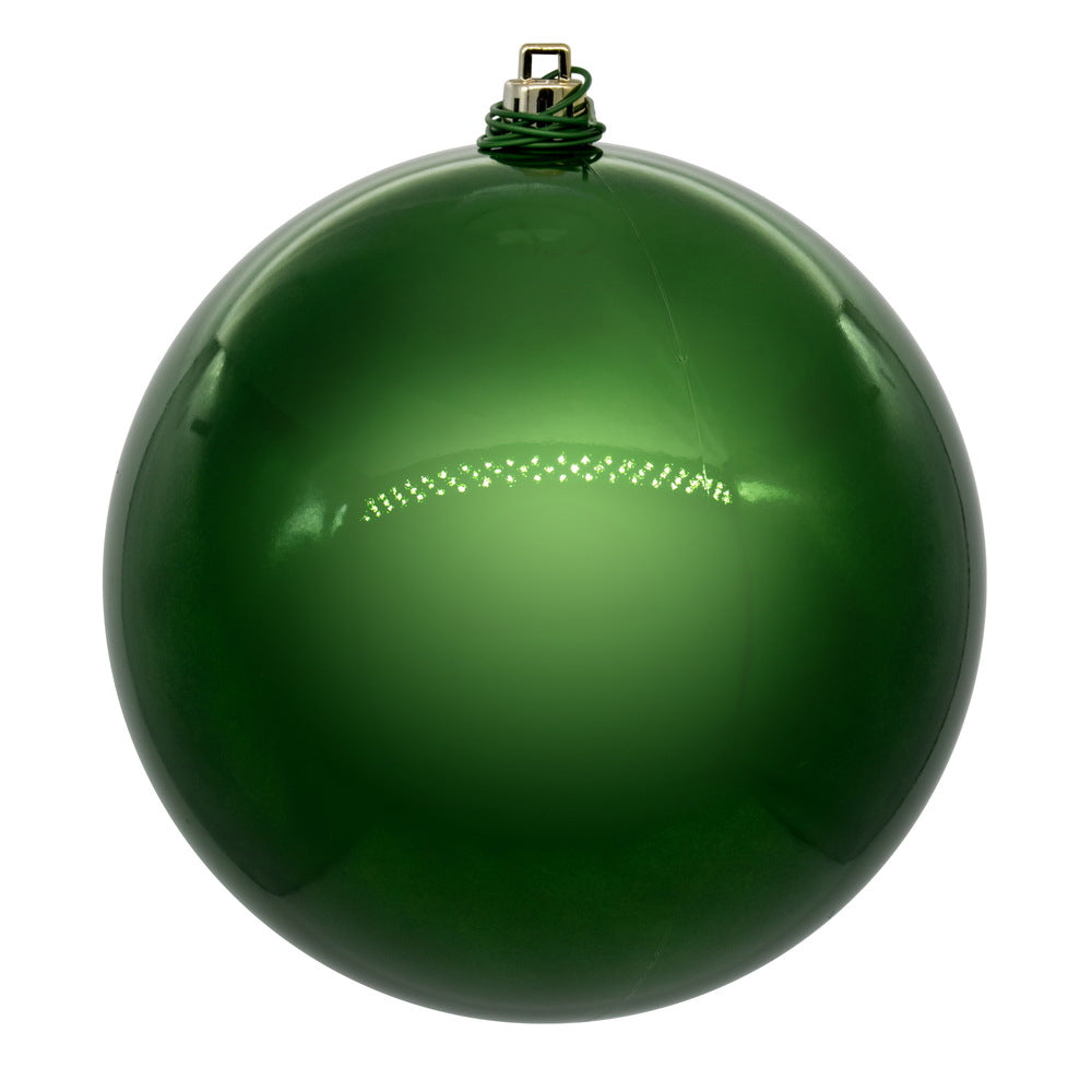 Vickerman 4" Emerald Pearl UV Drilled Ball Ornament 6 per bag.