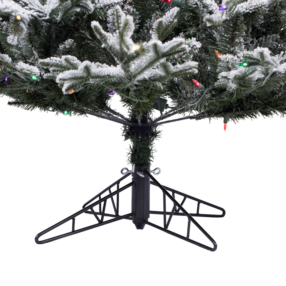 Vickerman 7.5' x 48" Flocked Kamas Fraser Artificial Christmas Tree Multi-color Dura-Lit® LED Mini Lights 2180 PE/PVC Tips