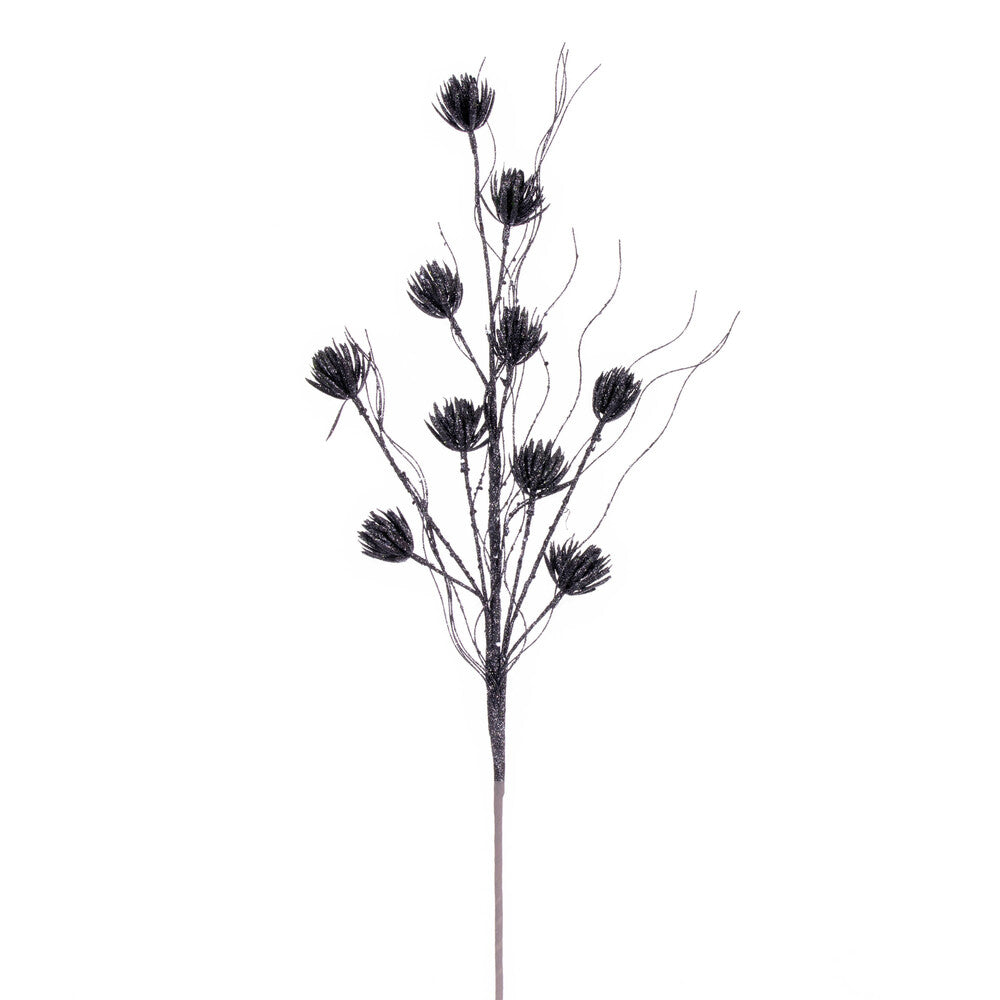 Vickerman 30" Pewter Mini Flower Glitter Spray 6 per bag.