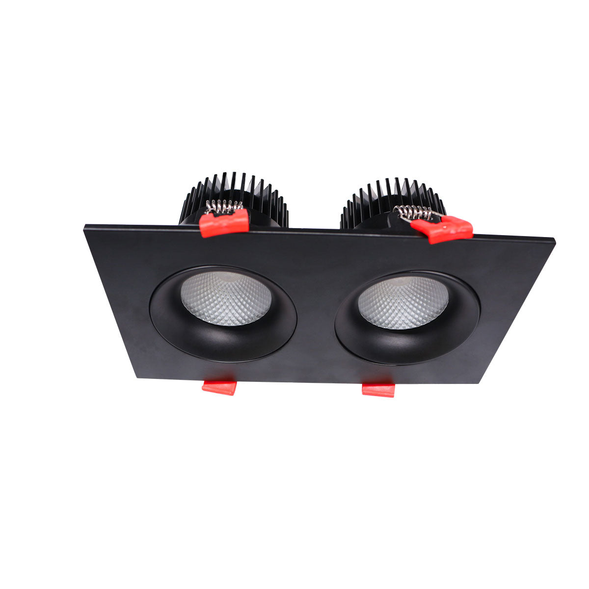 Sunlite 08594-SU LFX/GDL/2L/3.5R/24W/90CRI/5SCT/BK 3.5” LED Two Head Gimbal Regressed Downlight Fixture, 24W, 1540 Lmns, Canless, CCT Switch 27K/30K/35K/40K/50K, 90 CRI, Energy Star, Dimmable, ETL Listed, Title-24 Compliant, Black, 1 Pack