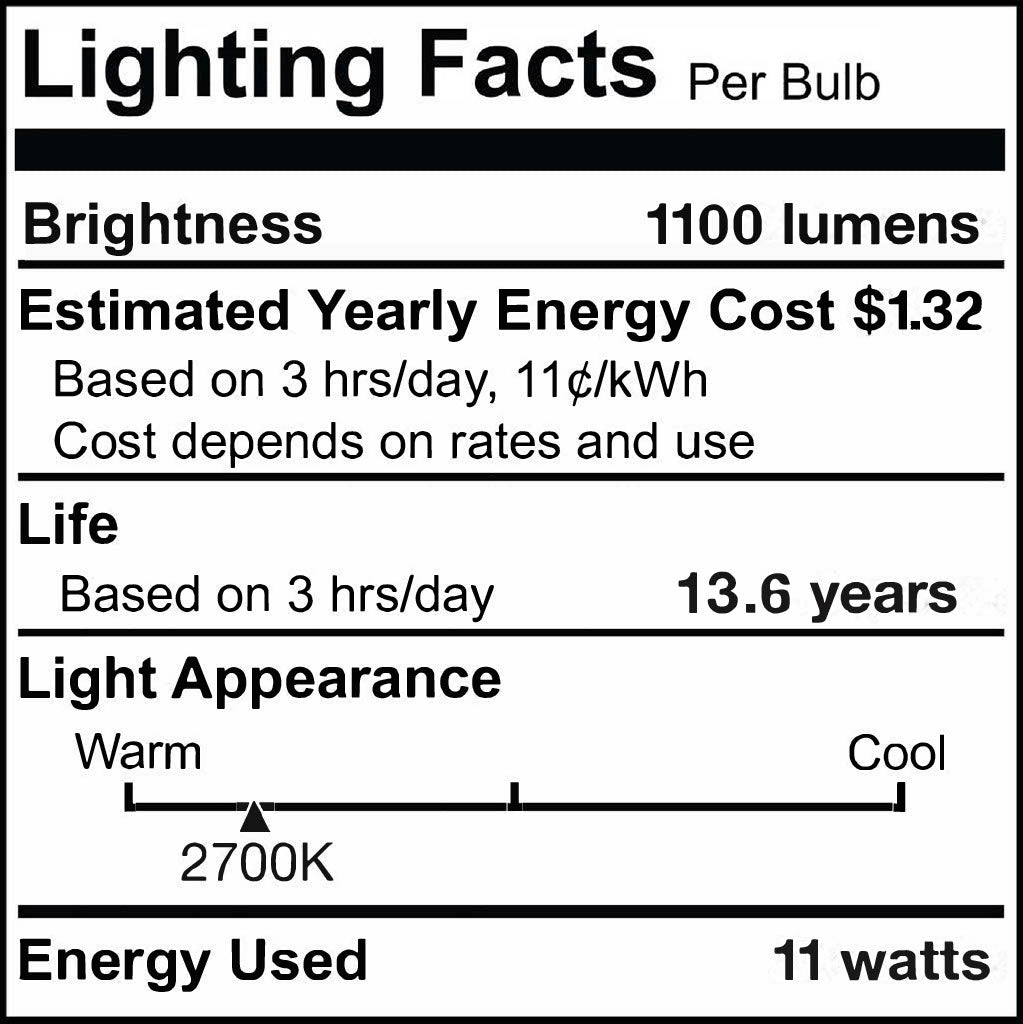 Bulbrite 774266 LED Filament 11 Watt Dimmable A19 Light Bulb with Frost Finish and Medium Screw E26 Base - 2700K(Warm White Light), 1100 Lumens