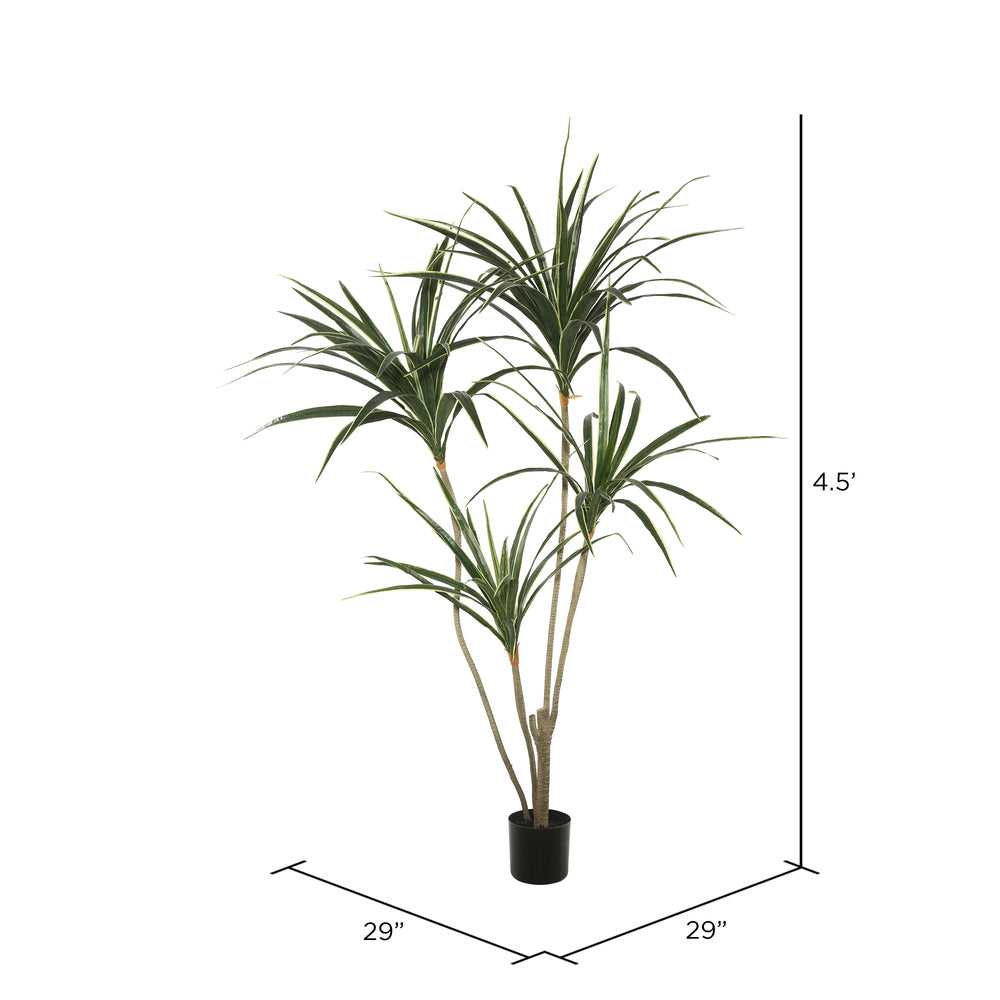 Vickerman 4.5' Potted Artificial Yellow Edge Green Yucca.