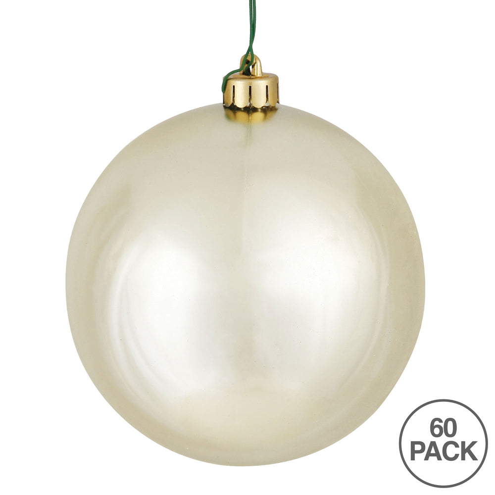 Vickerman 2.4" Champagne Shiny Ball Ornament 60 per Box