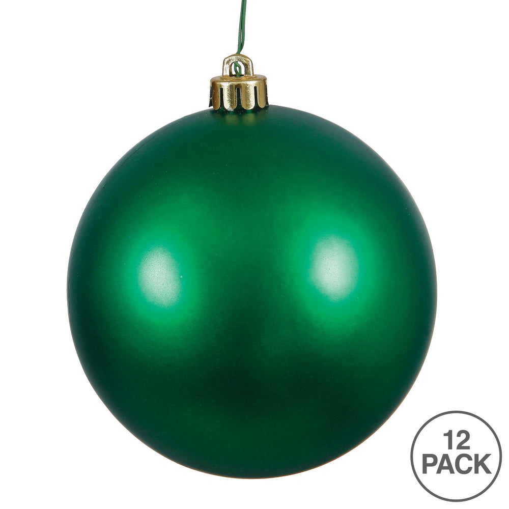 Vickerman 3" Emerald Matte Ball Ornament 12 per Bag