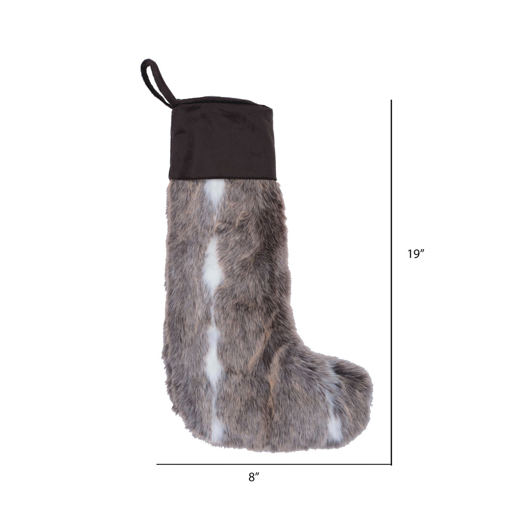 Vickerman Decorative 8" x 19" Snow Mink Collection Christmas Stocking