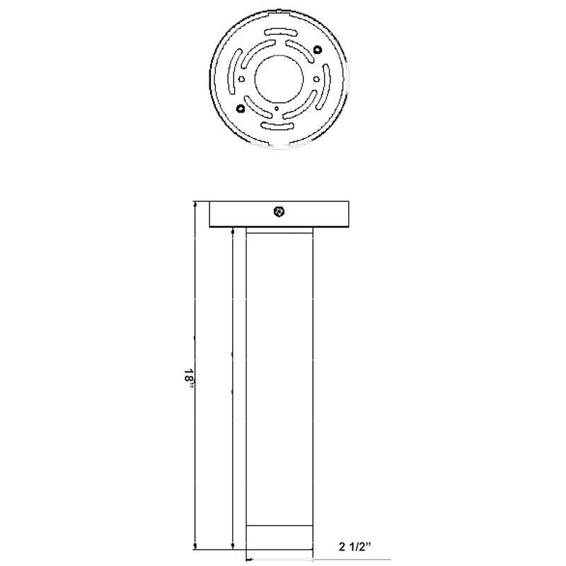 Westgate 2In Cylinder 18In Long, 20W, 3/4/5K, 0-10V And TRIAC Dimming, Black C & F Lenses Incl, Commercial Indoor Lighting, 20W, 1500 Lumens, 30K/40K/50K, Black Finish, TRIAC/0-10V
