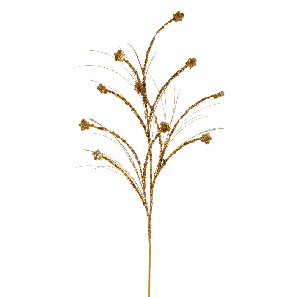 Vickerman 36" Gold Mini Star Glitter Spray 6 per bag.