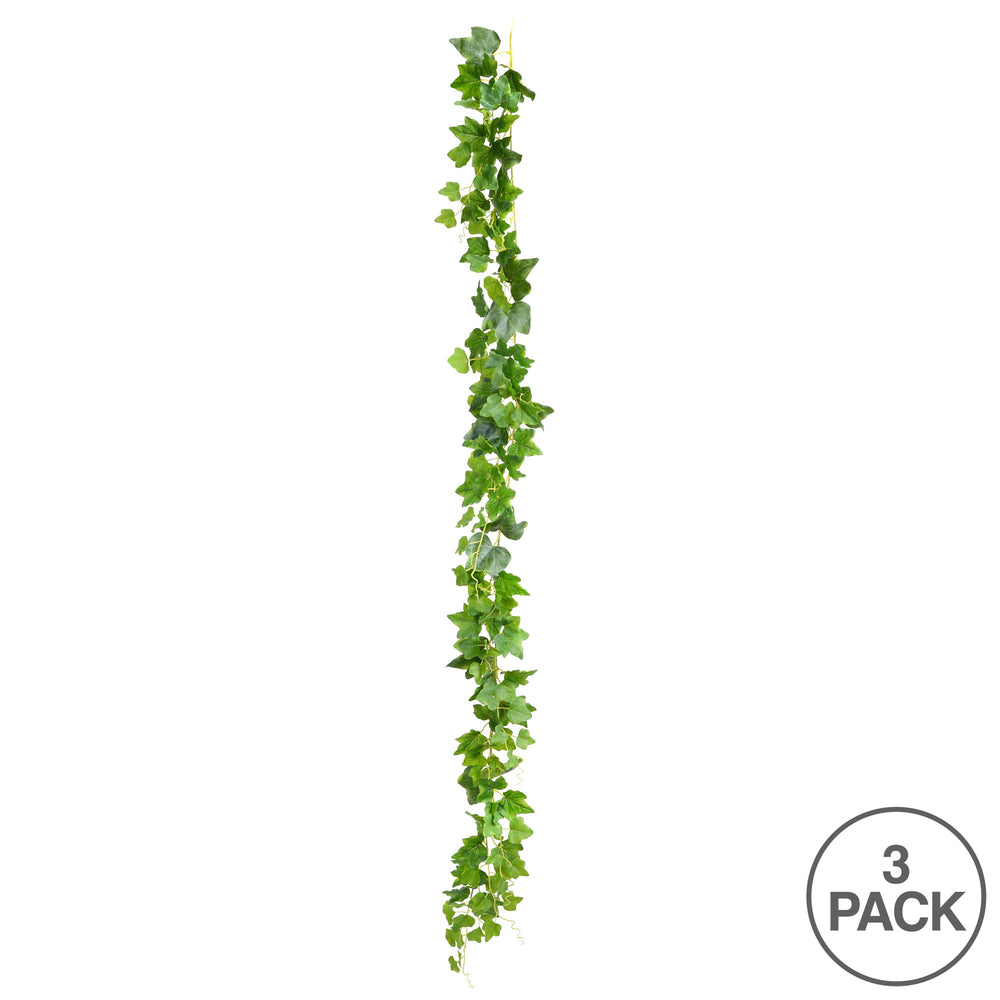 Vickerman 71" Artificial Green Frosted Ivy Vine Set of 3