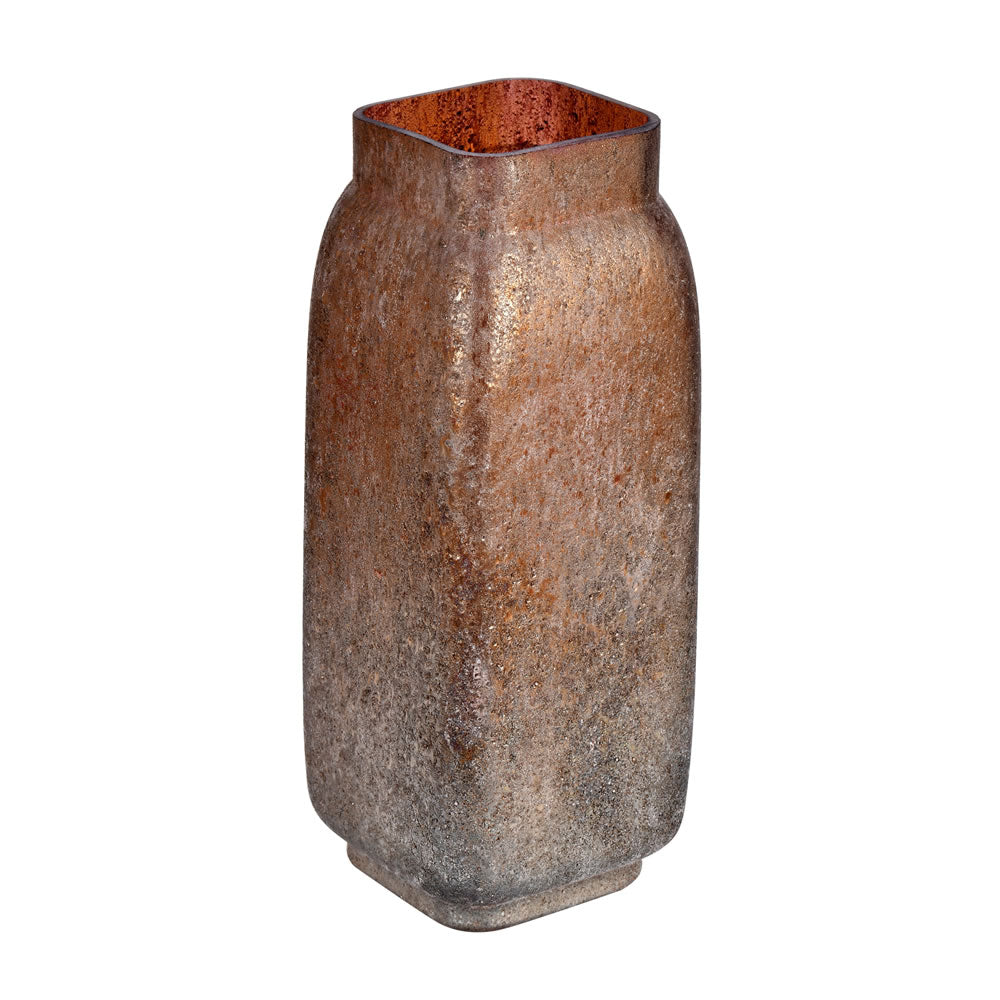 Vickerman 13" Desert Sand Square Glass Vase. Tie earth tones into your modern décor with this desert sand accent piece. Pair this vase with your favorite faux floral for the perfect finishing touch. Each vase is slightly unique because each piece is hand
