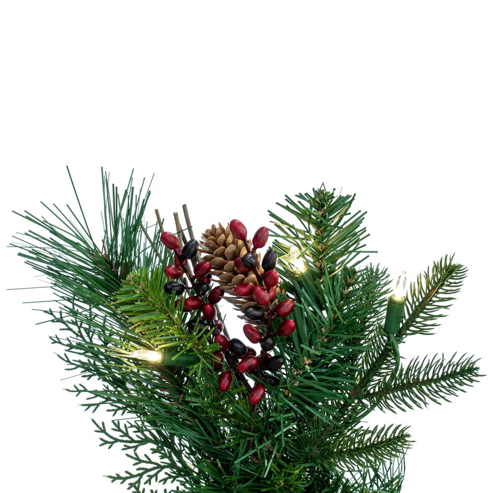 Vickerman 9' Cibola Mixed Berry Artificial Christmas Garland Warm White LED Mini Lights