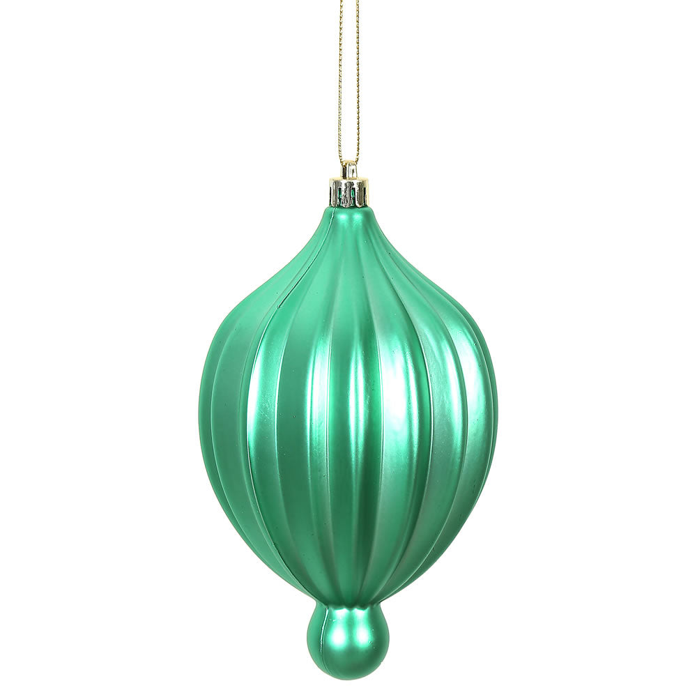 Vickerman 6.3" x 3.5" Seafoam Matte Lantern Ornament with drilled and wired caps. Comes 4 per Bag.