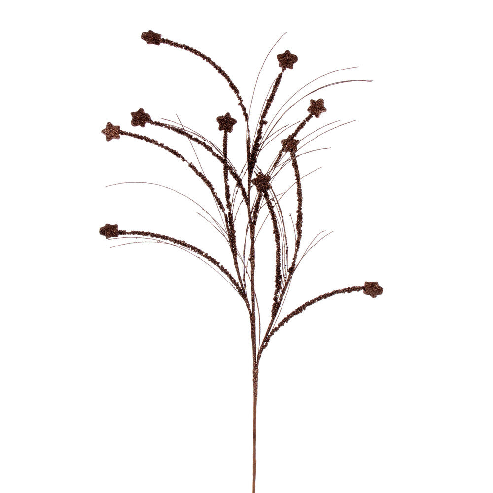 Vickerman 36" Mocha Mini Star Glitter Spray 6 per bag.