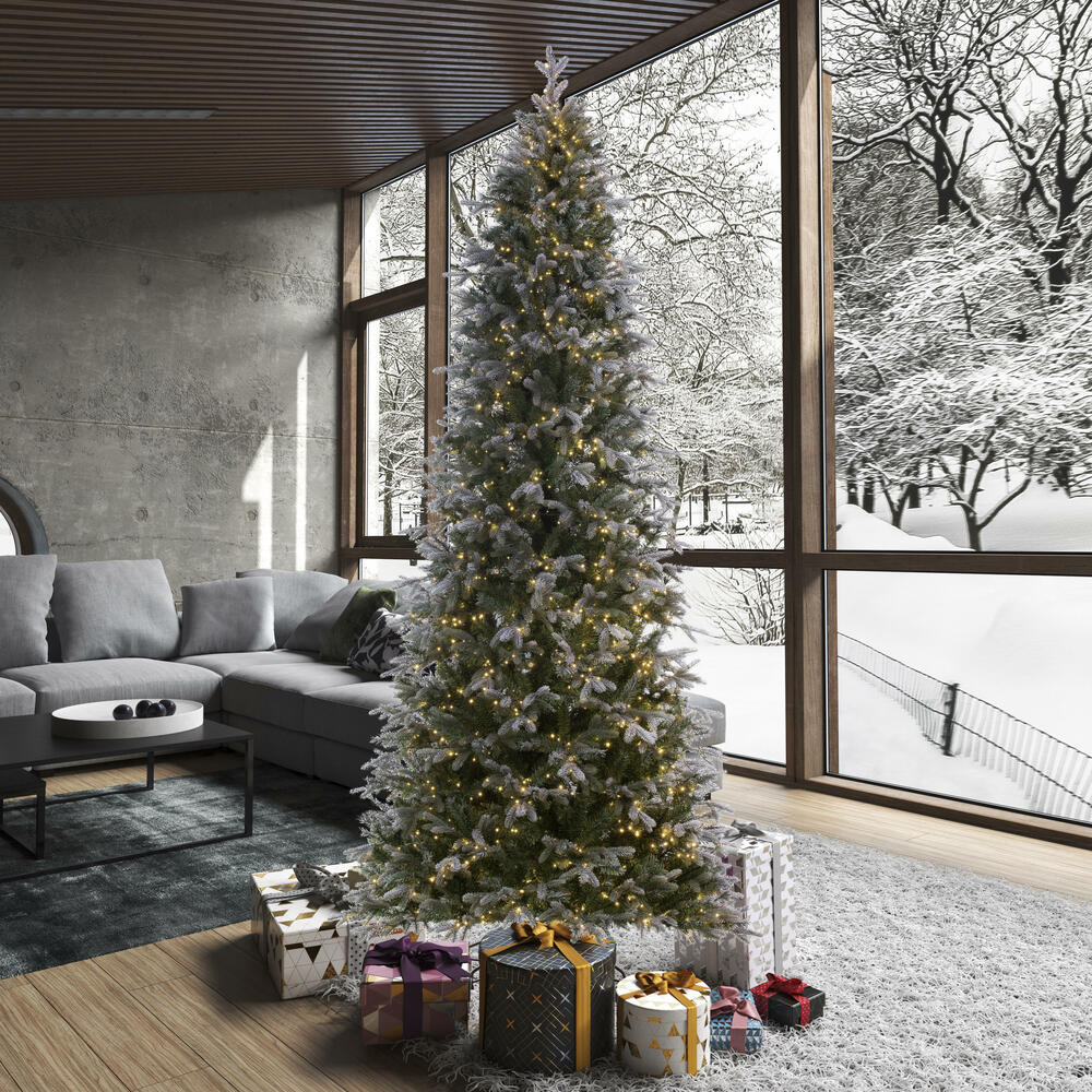 Vickerman 9' x 50" Frosted Douglas Fir Artificial Pre-Lit Christmas Tree Warm White 3mm LED Lights.