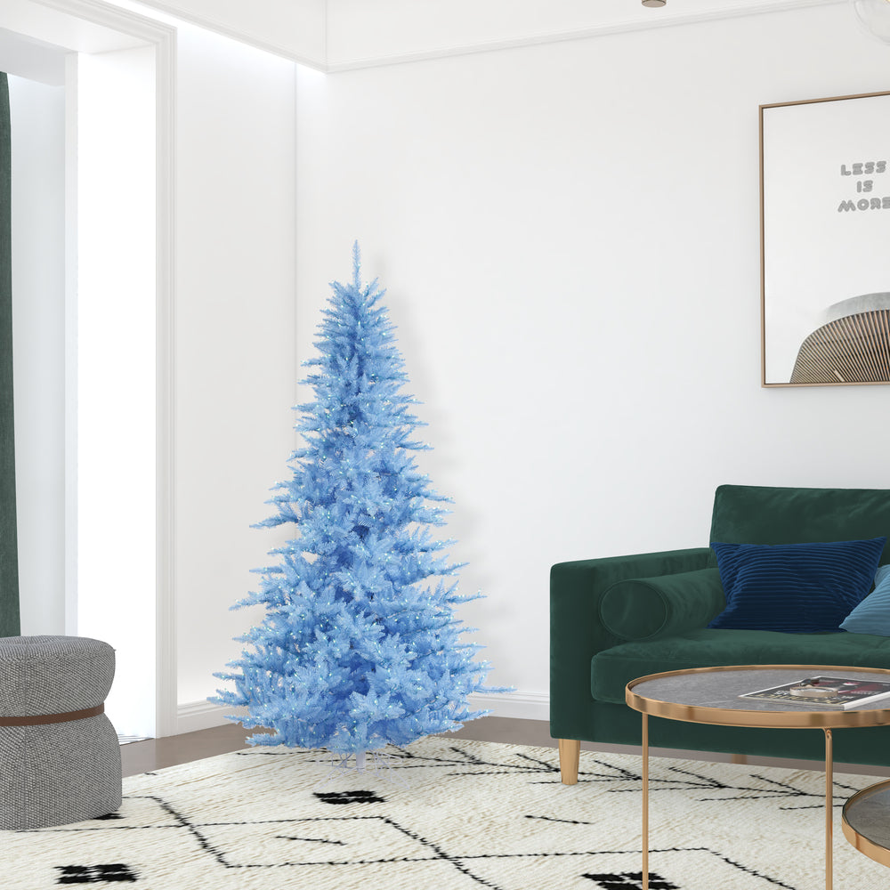 Vickerman 6.5' x 46" Sky Blue Fir Artificial Christmas Tree with Blue Dura-lit LED Lights