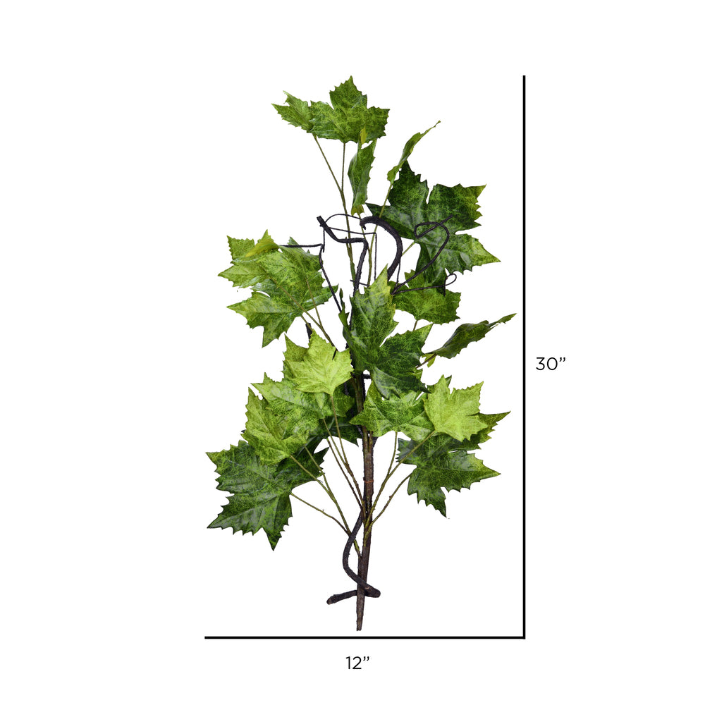 Vickerman 30" Artificial Green Plantanus Leaf Swag.