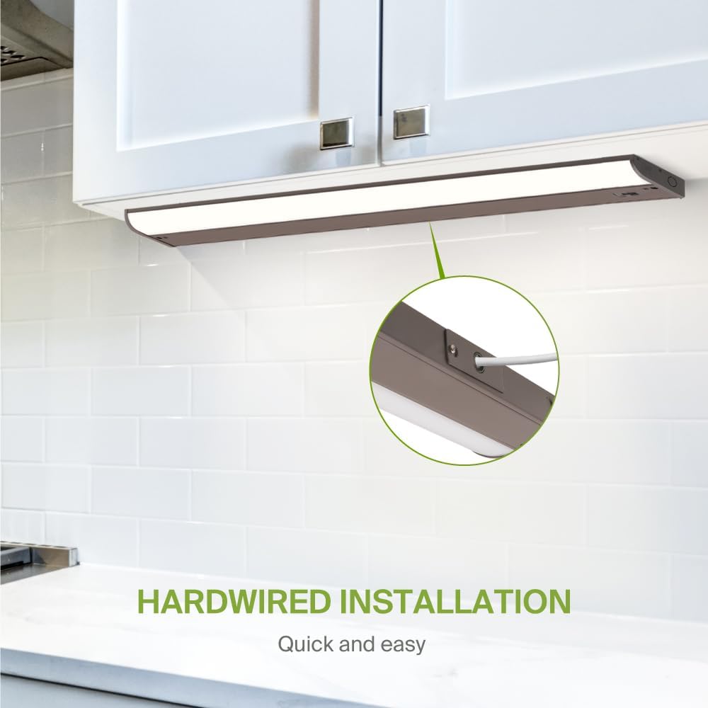 ASD Lighting LED Under Cabinet Bullnose 32" 16W 120V Dimmable CCT Selectable 3000/4000/5000K Hardwired, On/Off Switch, Oil Rubbed Bronze ETL Energy Star