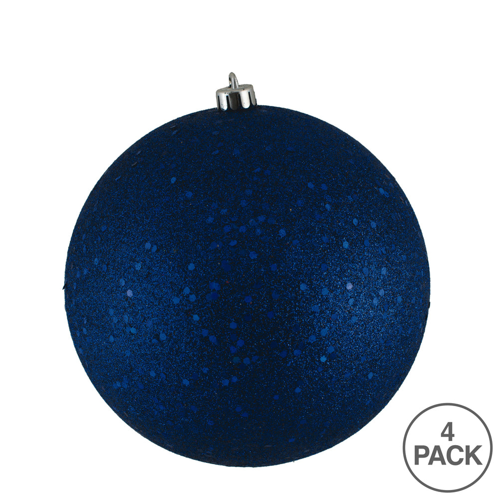 Vickerman 6" Sea Blue Sequin Ball Ornament 4 per Bag