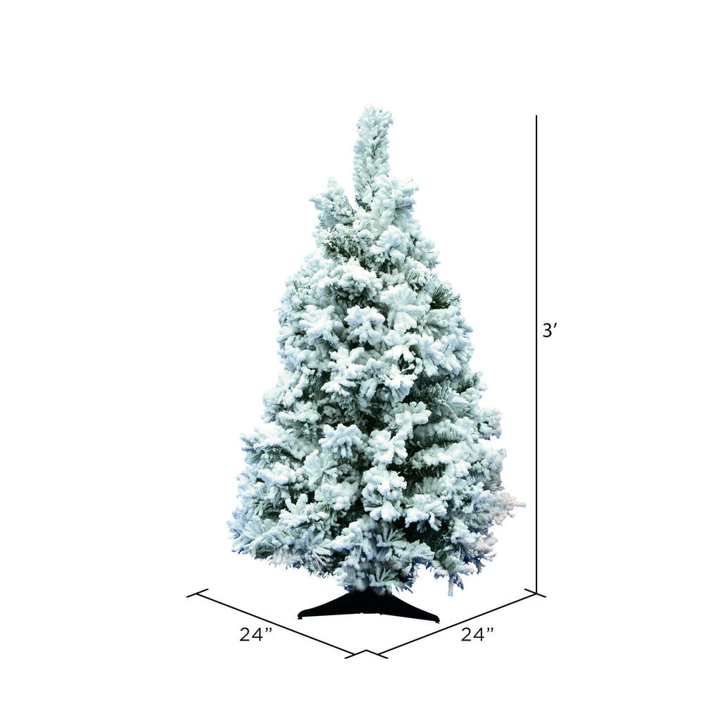 Vickerman 36" Flocked Alaskan Pine Artificial Christmas Tree Unlit