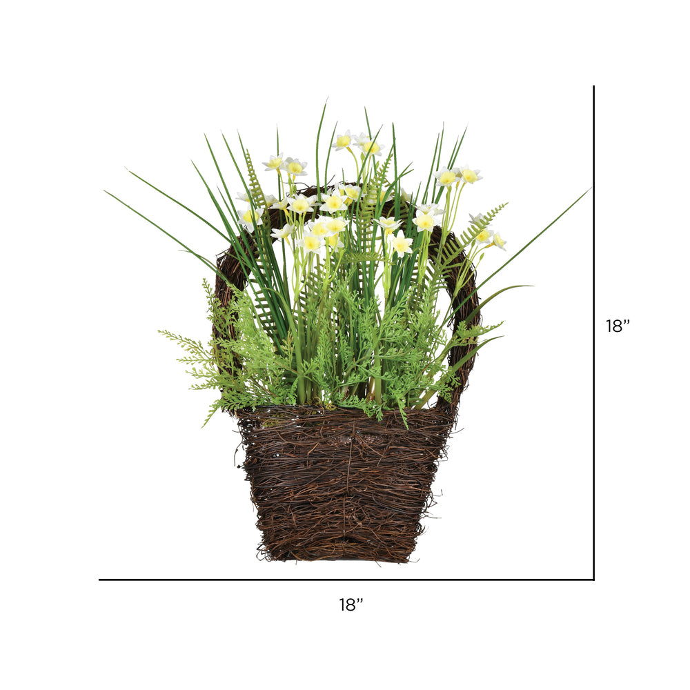 Vickerman 18" Artificial Daffodil in Basket.