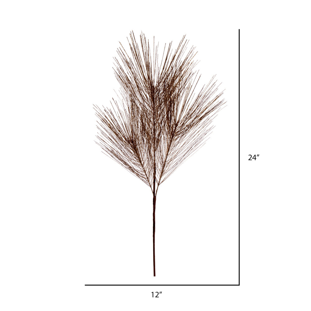 Vickerman 24" Artificial Gold Metallic Pine Needle Christmas Spray with 2 sprays per pack.