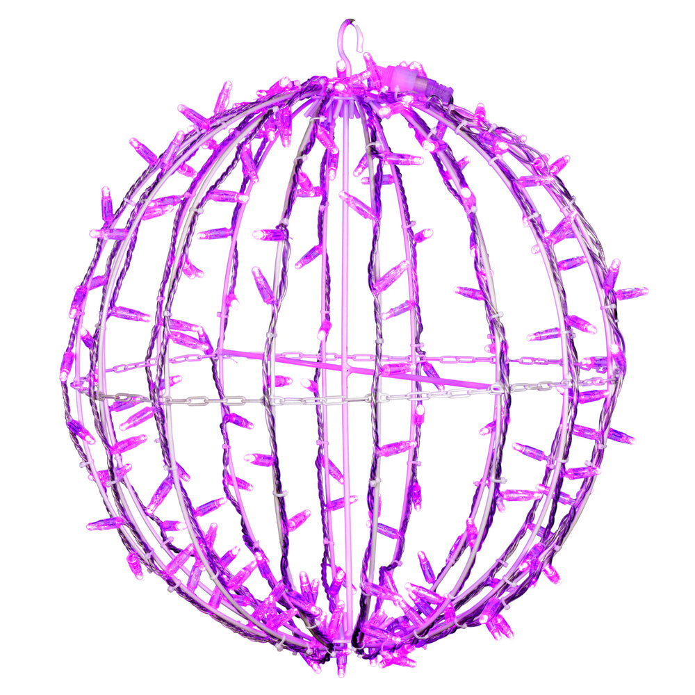 Vickerman 180Lt x 20" Fold Flat Pink LED Twinkle Jumbo Hanging Sphere.