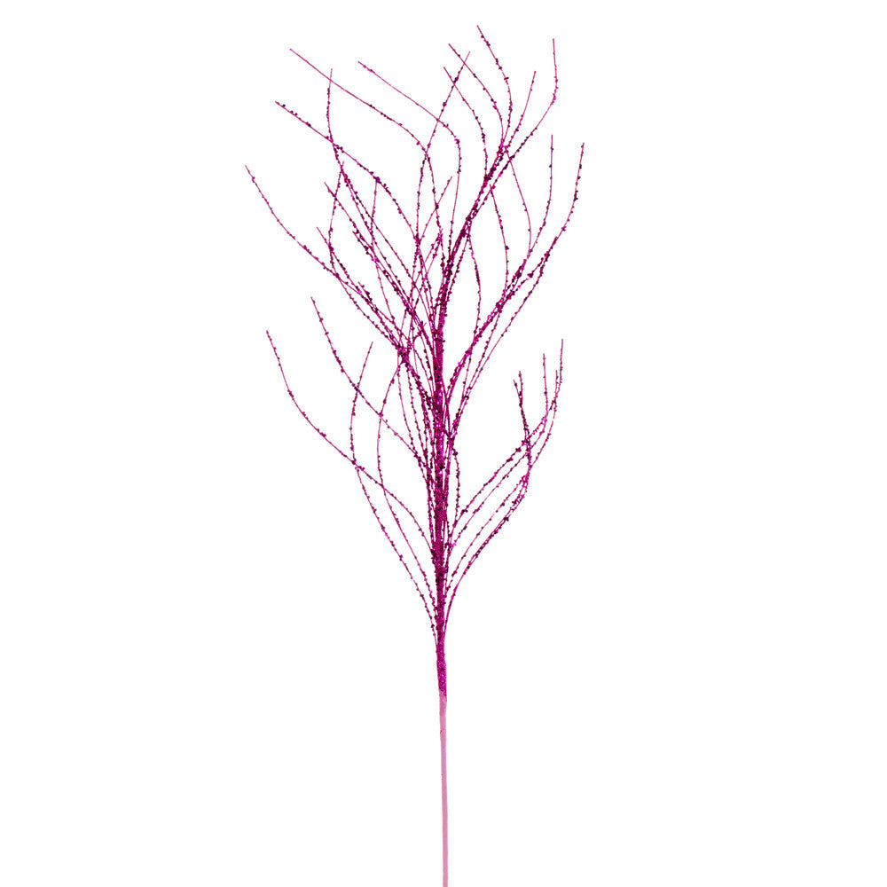 Vickerman 37" Hot Pink Wavy Twig Glitter Spray 6 per bag.