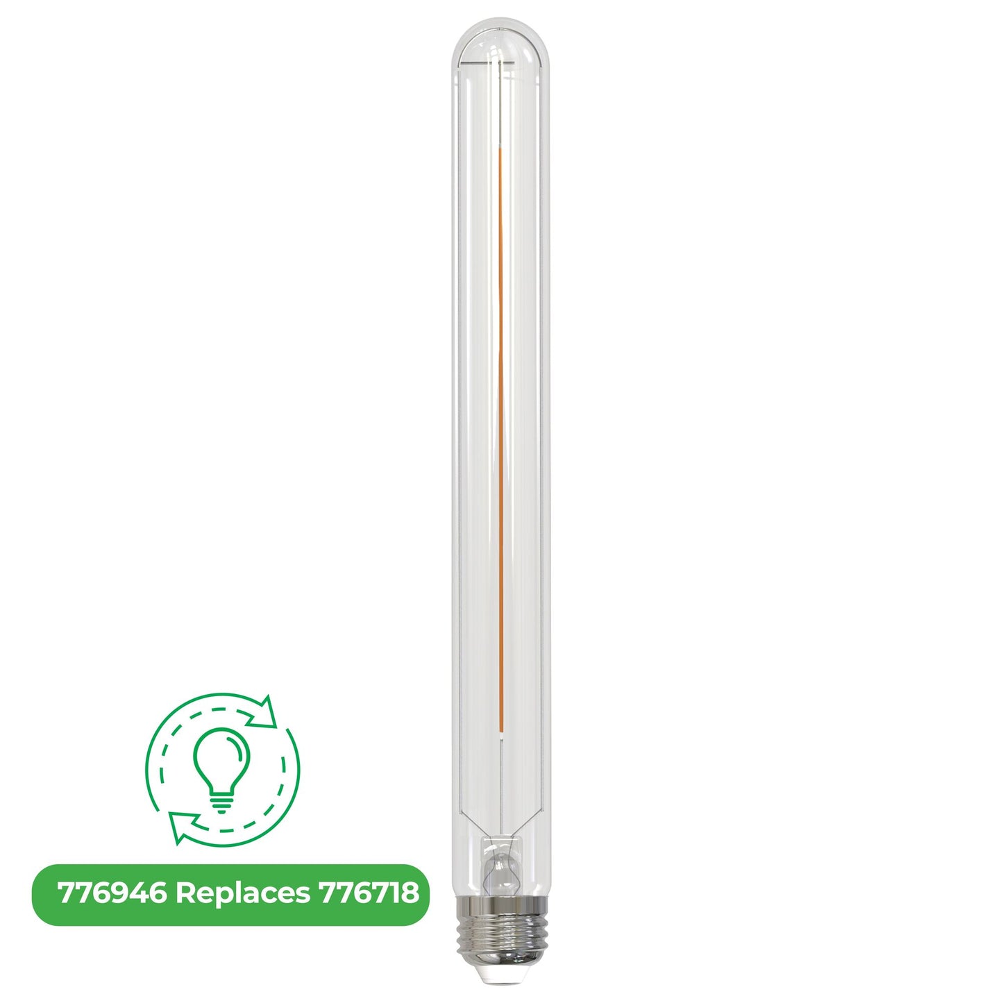 Bulbrite LED Filament 5 Watt Dimmable 11 Inch T9 Light Bulb with Clear finish and Medium (E26) Base - 3000K Soft White Light, 500 Lumens