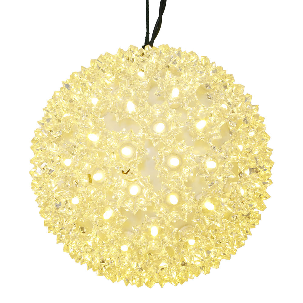 Vickerman 7.5" Starlight Sphere Christmas Ornament with 100 Warm White Twinkle LED Lights.