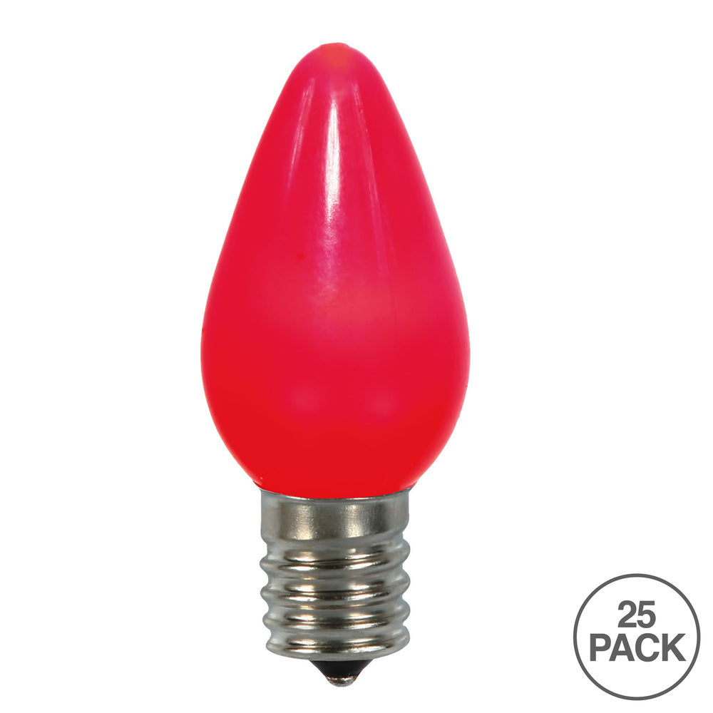 Vickerman C7 Ceramic LED Red Twinkle Bulb Nickel Base 120V .6 Watts 25 Bulbs per bag