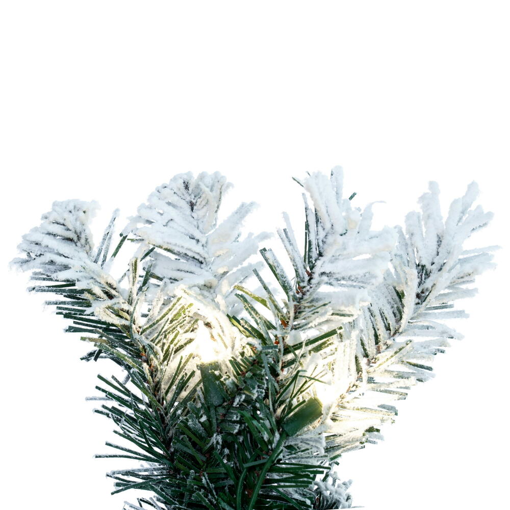 Vickerman 9' x 14"" Frosted Glacier Pine Artificial Pre-Lit Garland with 250 Realistic Frosted Mixed PVC Tips and 100 Dura-Lit® Warm White Mini Lights,