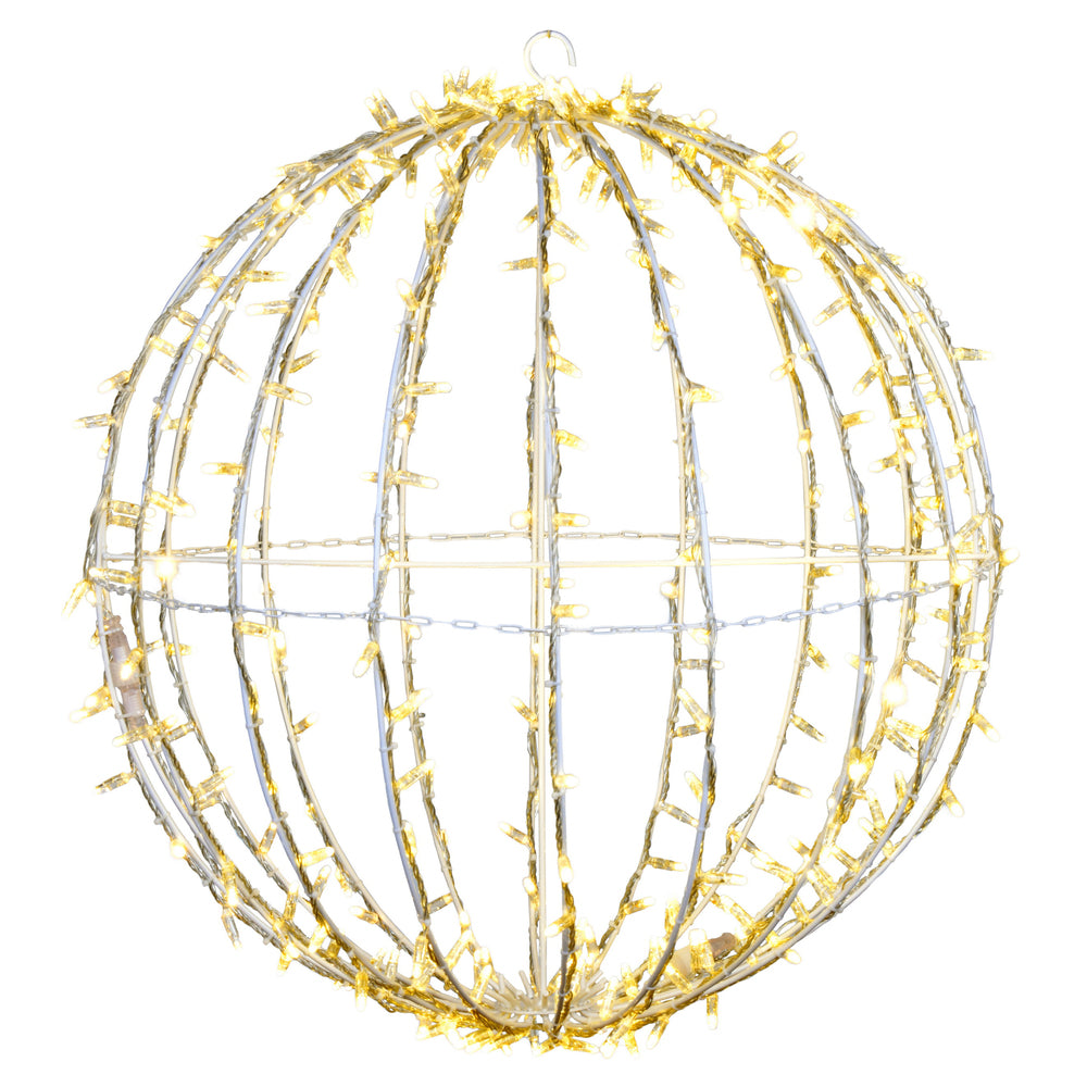 Vickerman 324Lt x 30" Fold Flat Warm White Led Jumbo Hanging Sphere.