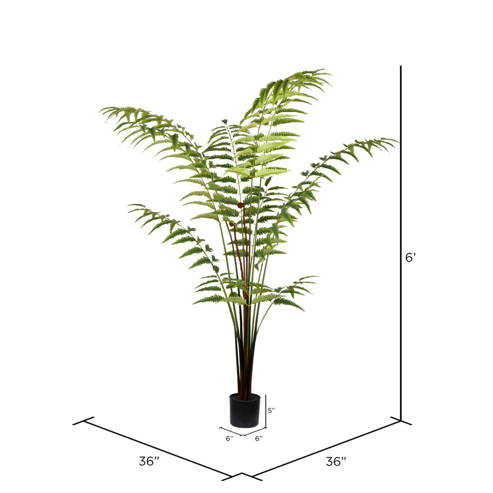Vickerman 6' Artificial Potted Leather Fern.