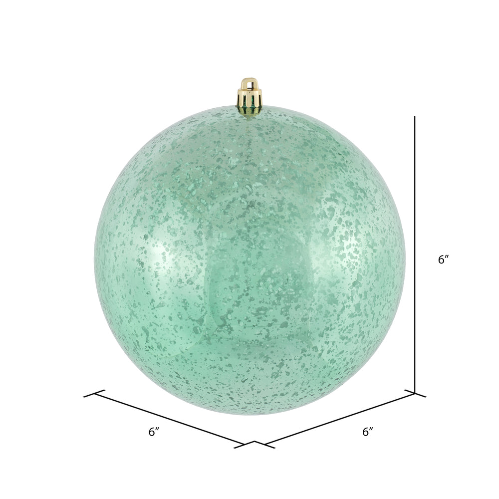 Vickerman 6" Sea Foam Shiny Mercury Ball Ornament 4 per Bag