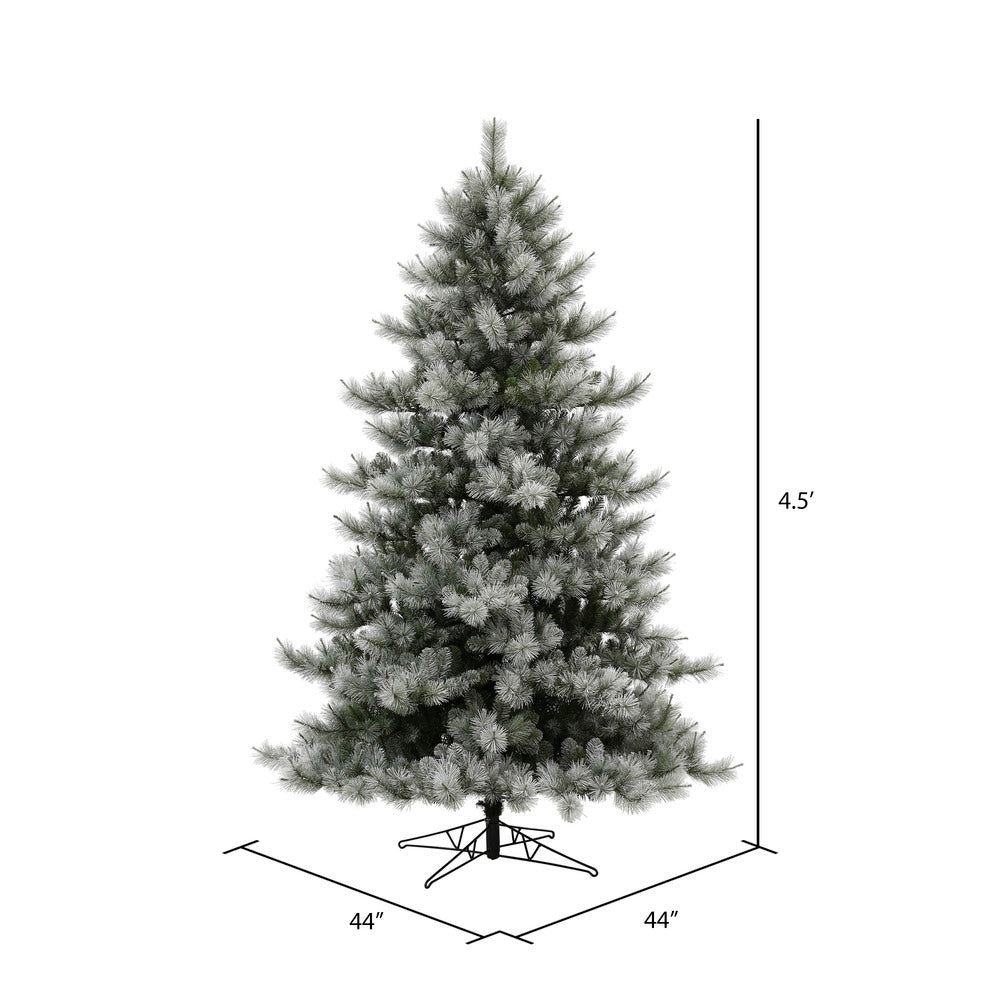 Vickerman 4.5' x 44" Flocked Cayce Pine Artificial Christmas Tree Unlit