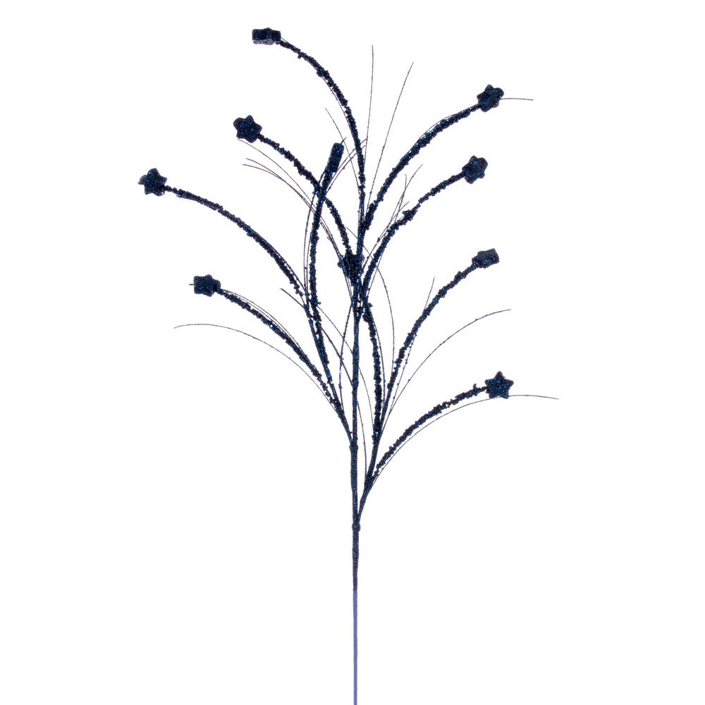 Vickerman 36" Midnight Blue Mini Star Glitter Spray 6 per bag.