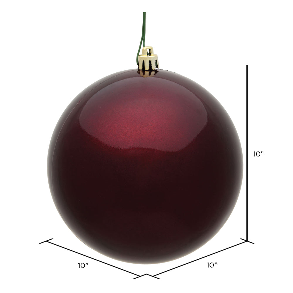 Vickerman 10" Burgundy Candy Ball Ornament