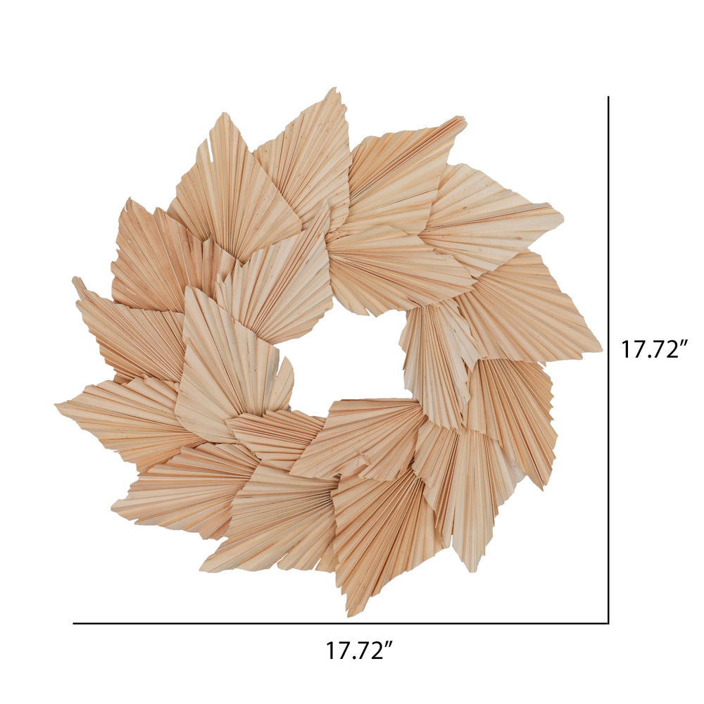 Vickerman Natural Botanicals 17" Bleached Palm Spear Wreath.