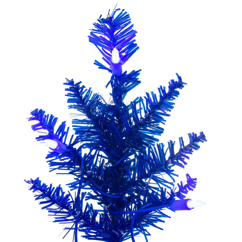 Vickerman 2' x 20" Navy Artificial Pre-Lit Christmas Tree, 50 Blue LED Lights.