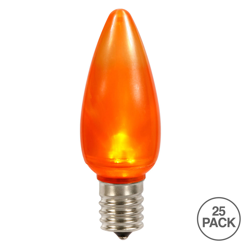 Vickerman C9 Ceramic LED Orange Twinkle Bulb Nickel Base 120V .6 Watts 25 Bulbs per Pack