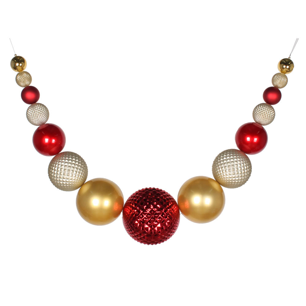 Vickerman 76" Red Gold and Champagne Durian Ornament Christmas Swag