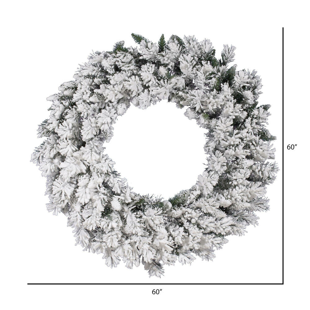 Vickerman 60" Flocked Snow Ridge Artificial Christmas Wreath Unlit
