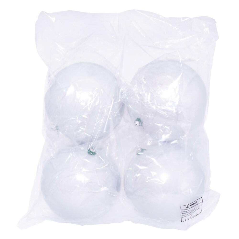 Vickerman 4.75" White Pearl UV Drilled Ball Ornament 4 per bag.
