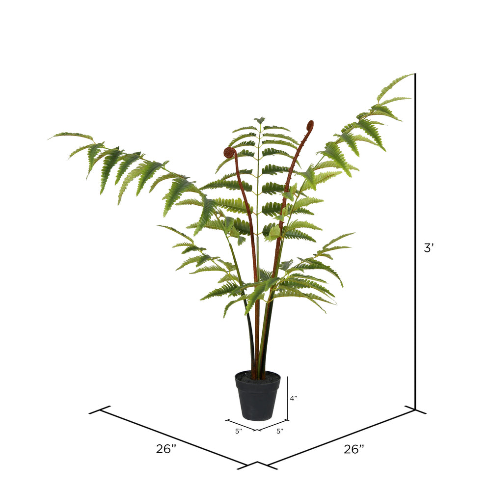 Vickerman 3' Artificial Potted Leather Fern.